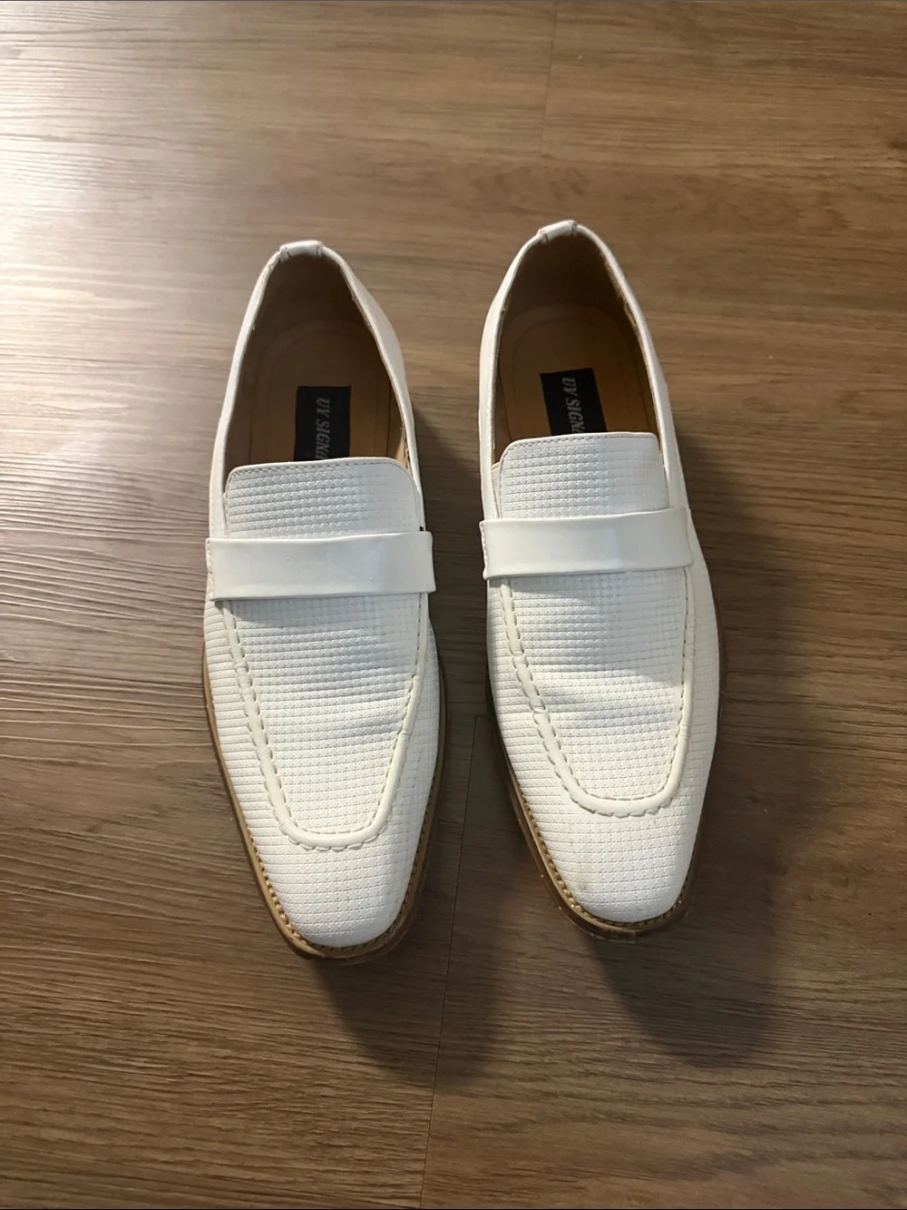 Men's White Leather Dress Loafers